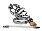 Stainless Steel Chastity Cage With Removable Silicone Urethral Plug – Penis Plug > Bondage Gear > Male Chastity