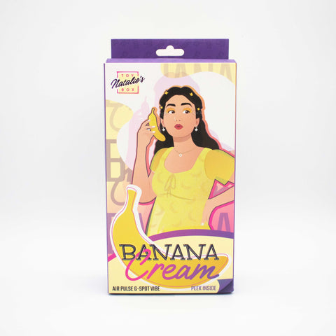 Banana Cream Yellow G-Spot and Air Pulse Vibrator Adult Toy Yellow AIR PULSATION