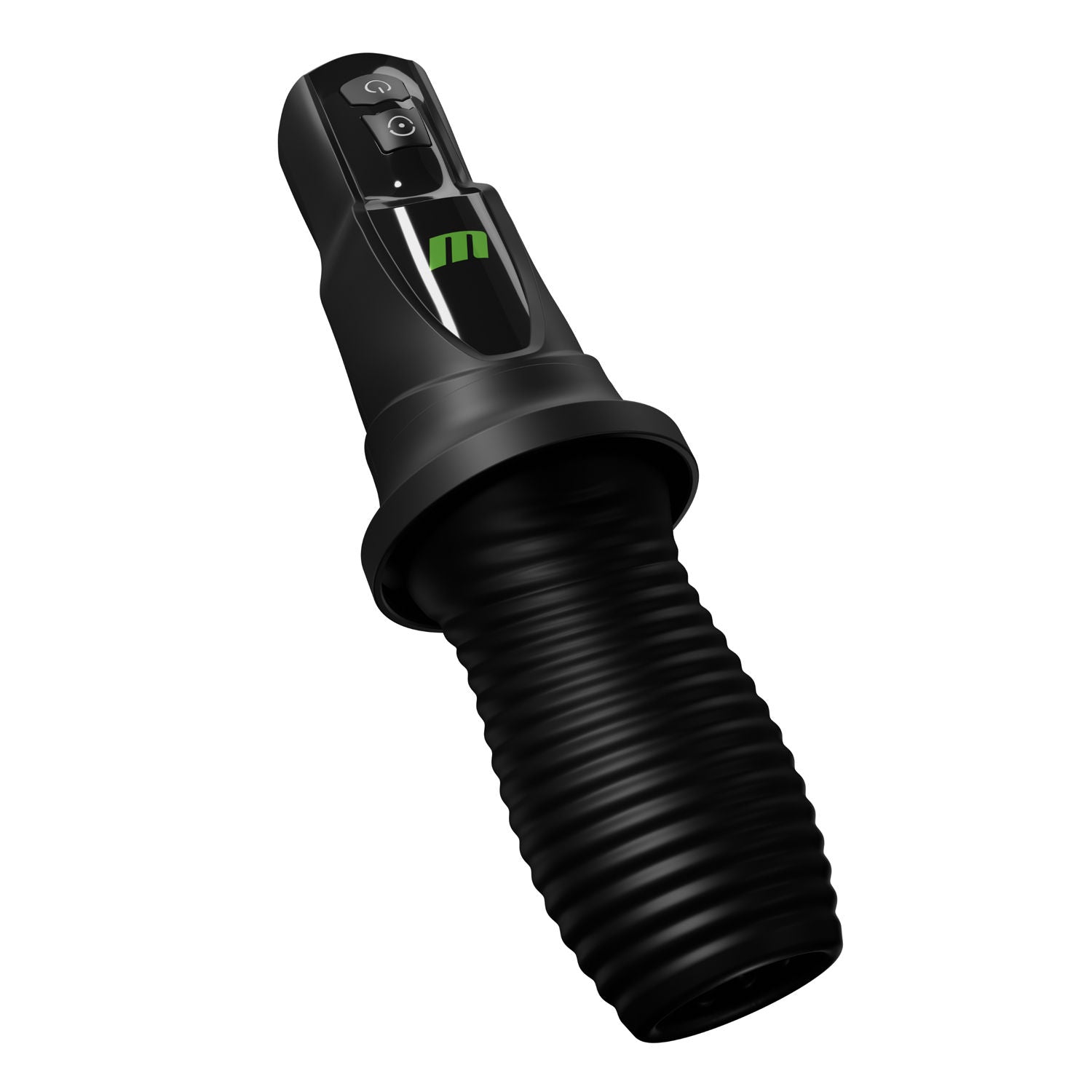 M For Men 3rd Base Oral Stroker Black Ergonomic Handle Adult Intimacy Toy Strokers - Manual