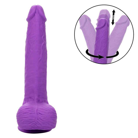 Rechargeable Gyrating Thrusting Silicone Studs 7 Inch Purple DONGS