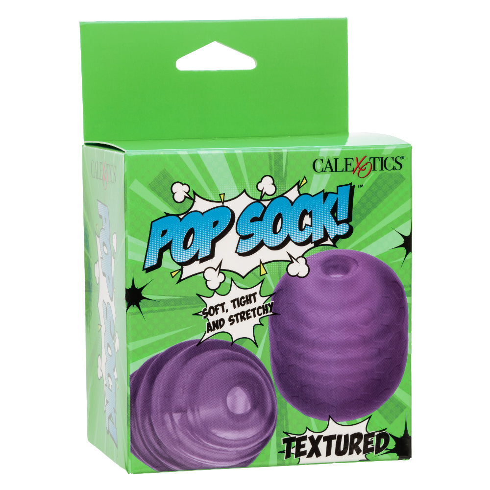 Pop Sock Textured Reversible Masturbator Purple Soft Tight Stretchy Sleeve > Sex Toys For Men > Masturbators Cup