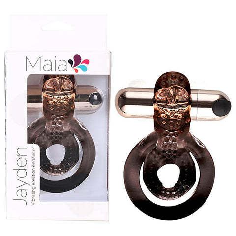 Maia Jayden USB Rechargeable Vibrating Cock and Ball Rings Rose Gold Cock Rings Vibrating