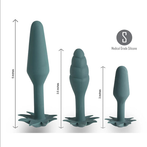 Maia Doobies Novelty Hemp Butt Plugs Set of Three Sizes Green > Anal Range > Butt Plug Kits