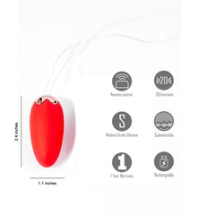 Shortcake - 20-Function Bullet Vibrator with Wireless Remote - Red