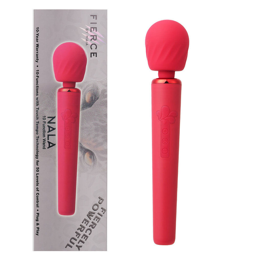 Maia Nala 30 cm Massage Wand with 10 Functions Red Electric Massager