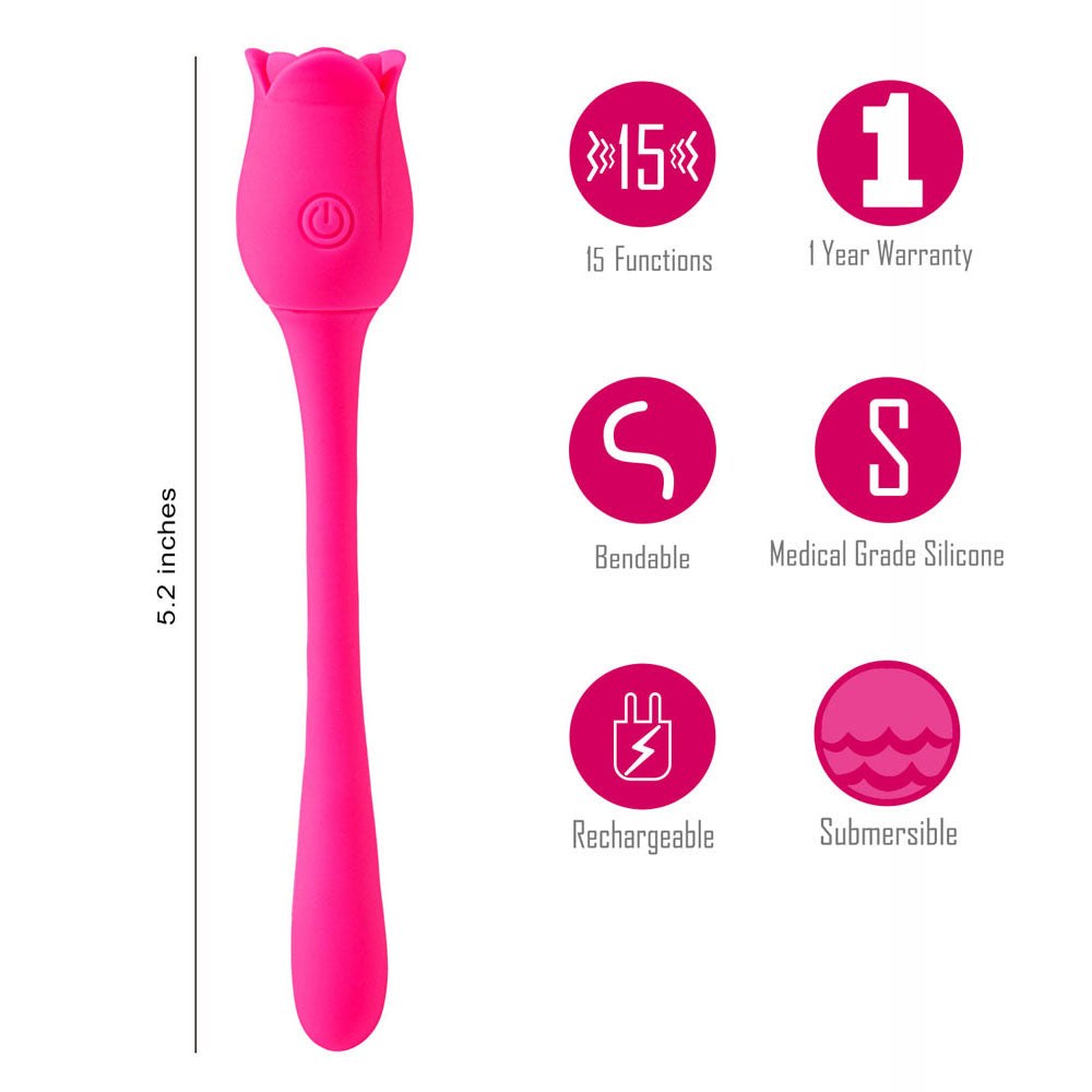 Maia MEADOW Tulip Design Vibrator 14cm Rechargeable > Sex Toys For Ladies > Rose Stimulators