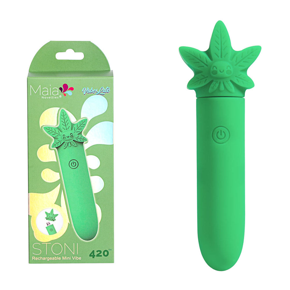 Maia STONI 420 – 11.1 cm USB Rechargeable Bullet Vibrator Green > Vibrators > Mini Vibrators