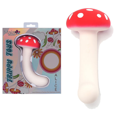 Maia Alice – USB Rechargeable Dual Motor Vibrating Mushroom 15.2 cm Red > Vibrators > Unconventional