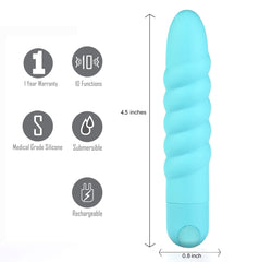 Maia Lola - Teal 11.5 cm USB Rechargeable Vibrator VIBRATORS