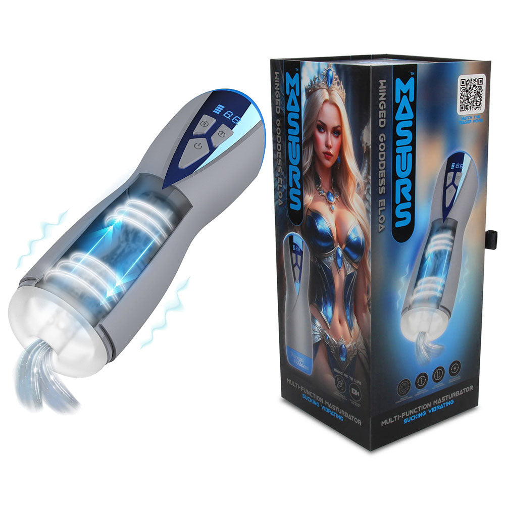MASTURS Eloa – USB Rechargeable Sucking and Vibrating Auto Stroker Grey > Sex Toys For Men > Masturbators > Vibrating Main image