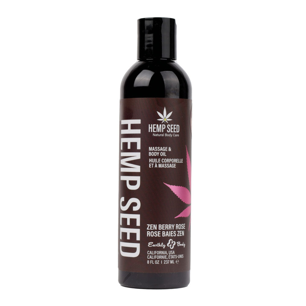 Hemp Seed Massage Oil Zen Berry Rose Scent – 237 ml Body Oil Default Title > Essentials > Massage Oil