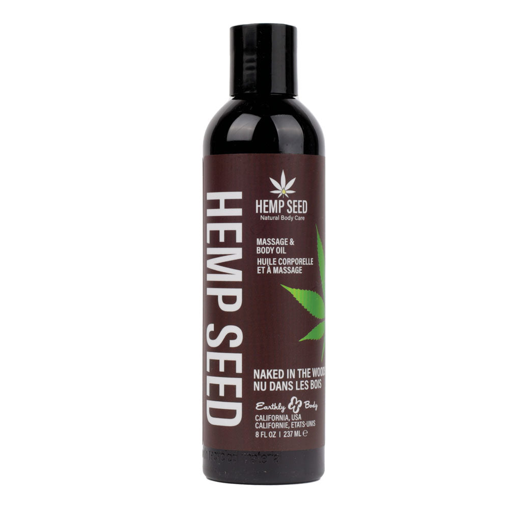 Hemp Seed Massage and Body Oil Naked in the Woods Tea and Ginger Scented 237ml Bottle White > Essentials > Massage Oil