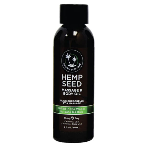 Hemp Seed Massage & Body Oil - Naked In The Woods ( Tea & Ginger) Scented - 59 ml Bottle