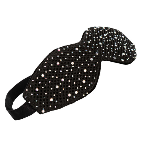 Radiance Blackout Eye Mask with Black Rhinestones and Plush Lining Masks