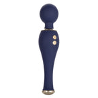 Chic Poppy Navy Blue Ultra-Plush Silicone Massager with 5 Vibration Levels and Gold Accents, Rechargeable, Waterproof > Sex Toys > Massage Wands