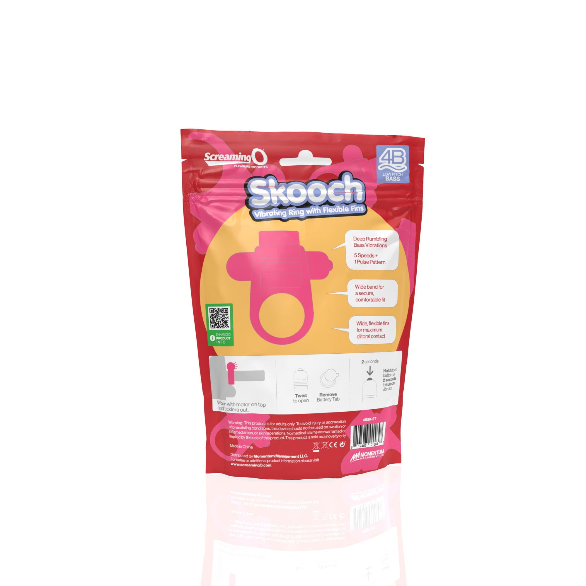 Skooch 4B Low Pitch Bass (Kiwi | Strawberry) Red > Sex Toys > Couples Toys
