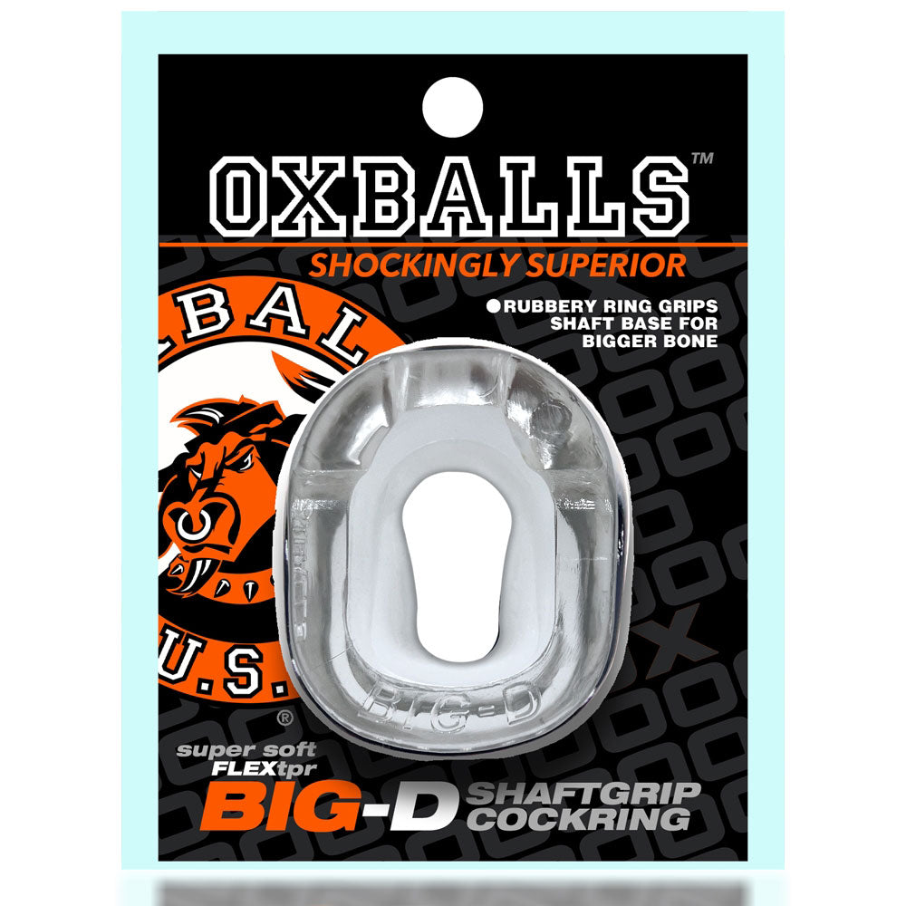 Big D Shaft Grip Cock Ring Clear Clear One Size > Cock Ring > Single