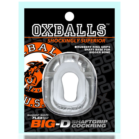 Big D Shaft Grip Cock Ring Clear Clear One Size > Cock Ring > Single