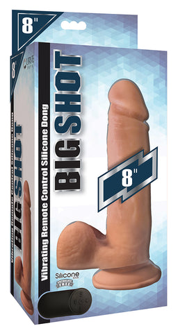 Big Shot 8 Inch Vibrating Wireless Silicone Dildo with Balls and Suction Cup Base > Vibrators > Realistic Vibrators