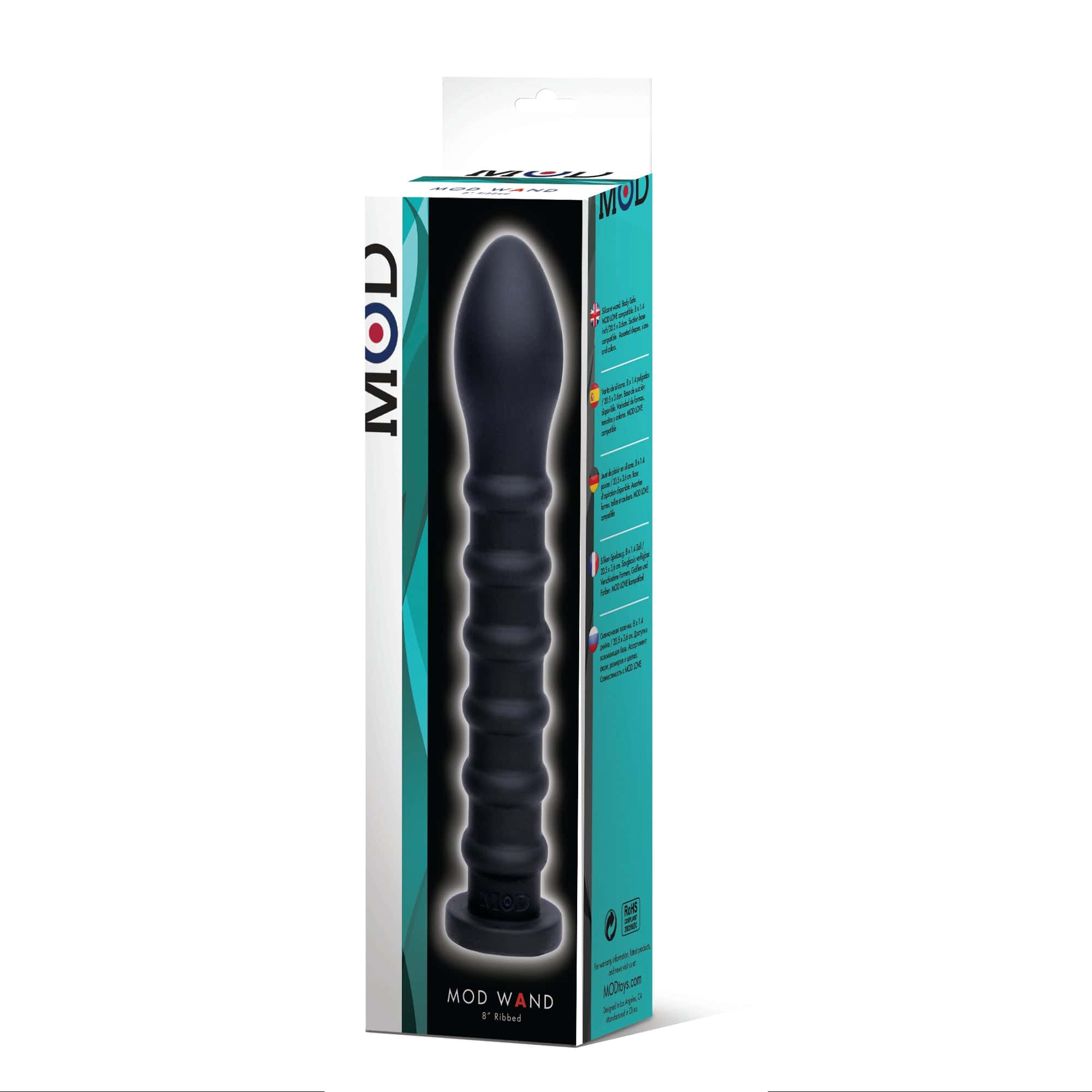 MOD Wand Ribbed Black 7.5 Inch Silicone Pleasure Tool > Sex Toys > Sex Machines > Attachments