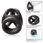 Alpha Liquid Silicone Dual Cage and Ring Black Stretchy Enhancer Cock Ring > Cock Ring > Sling