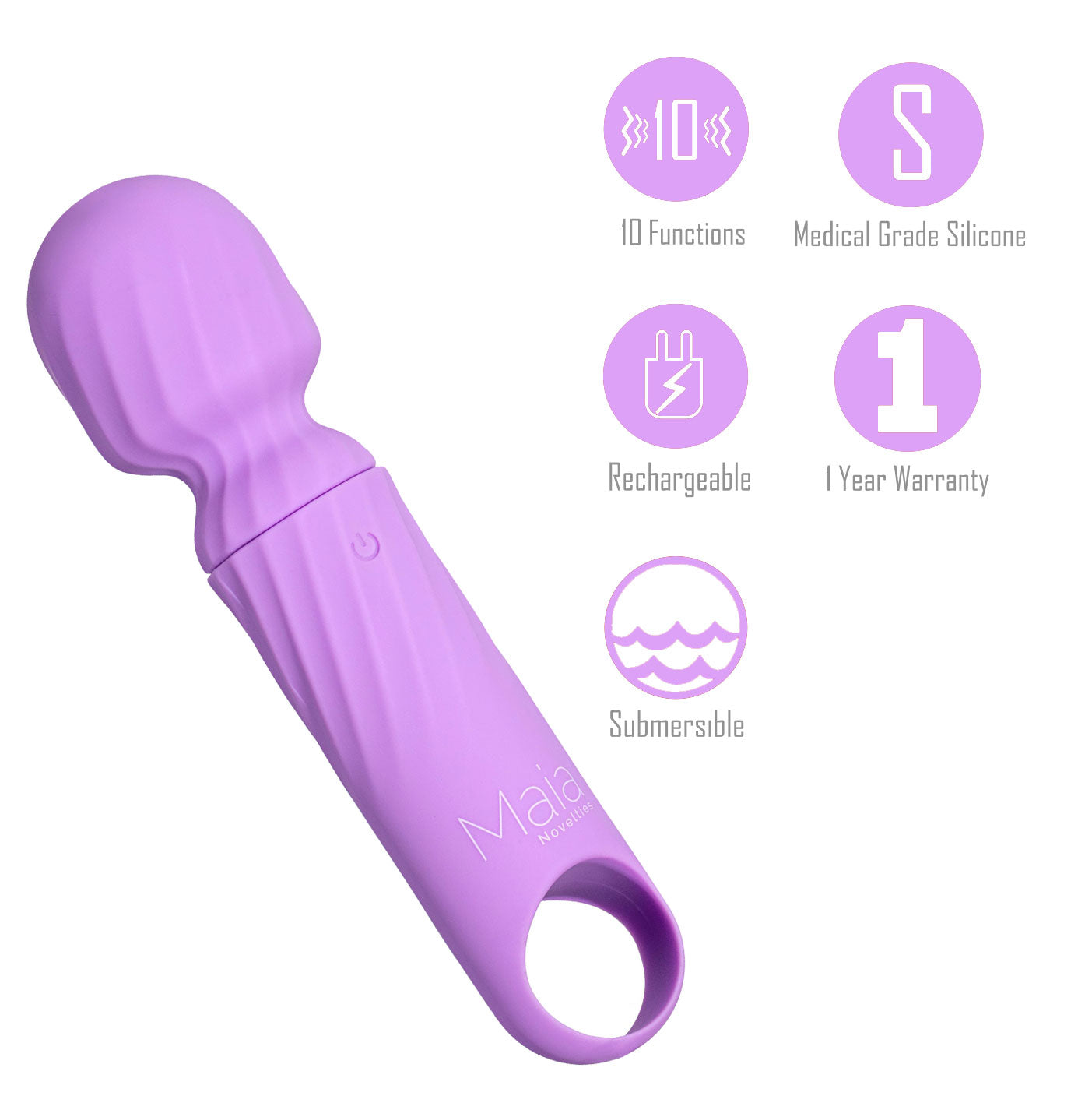 Maia Dolly Mini Massage Wand Purple Electric Massager
