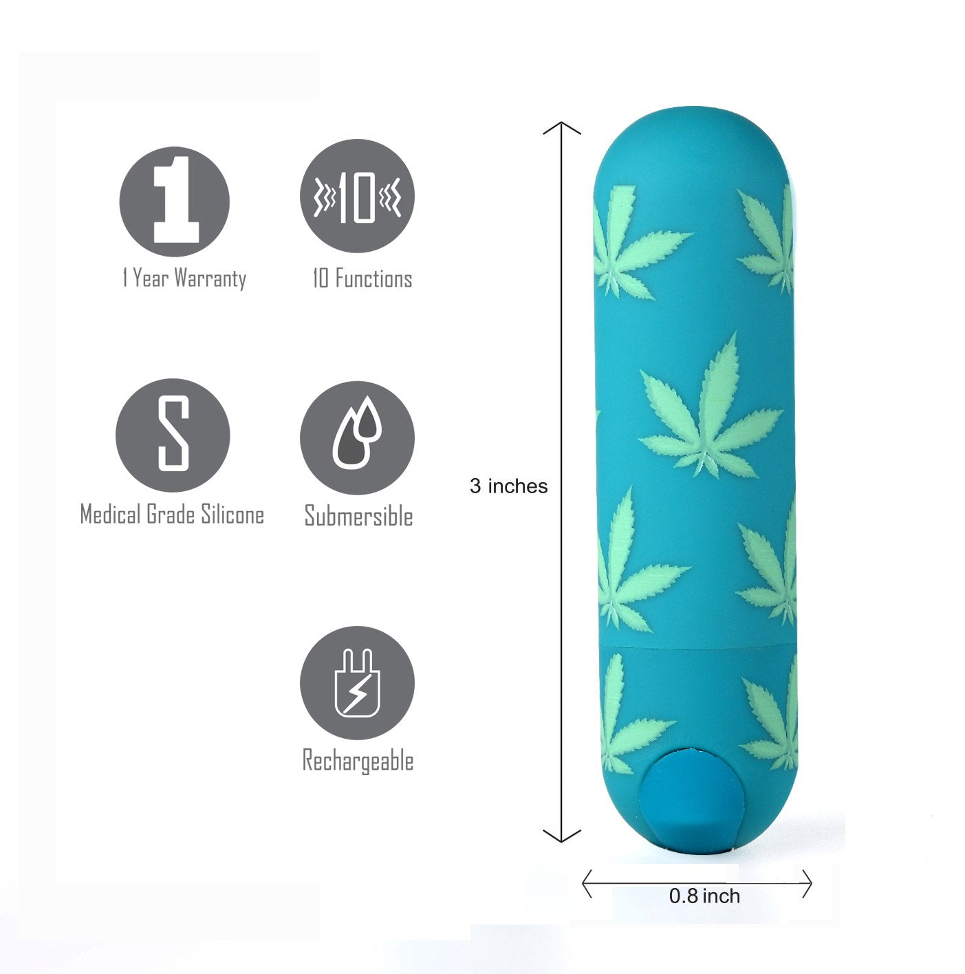 Maia Jessi 420 Emerald 7.6 cm Bullet Vibrator Secondary image