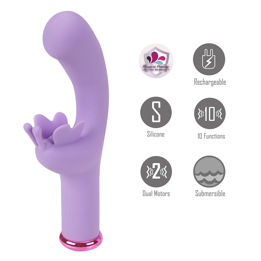 Maia Myla Lavender 15.9 cm Butterfly Vibrator > Vibrators > Ladies > Rabbit