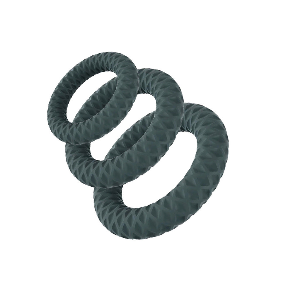 Maia ONYX 3-Piece Penis Ring Set Multi-Sizes Available COCK RING Set