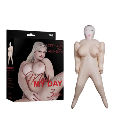 Maid My Day Doll Lofty Lelia Flesh Inflatable Love Doll with Large Breasts and Three Love Holes Body Safe PVC Material Dolls - Inflatable