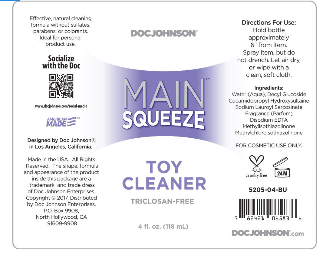 Doc Johnson Main Squeeze Toy Cleaner Spray (4 Fl Oz) – Safe Vegan Formula Toy Cleaner Secondary image