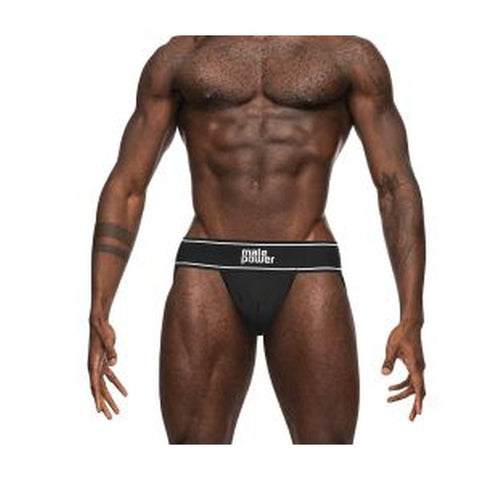 Male Power Modal Rib Jock Black Black Large Extra Large Jockstraps