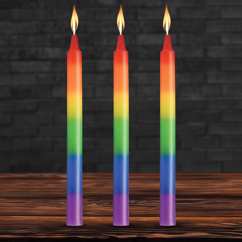 Master Series Pride Rainbow Drip Candles Set of 3 Secondary image