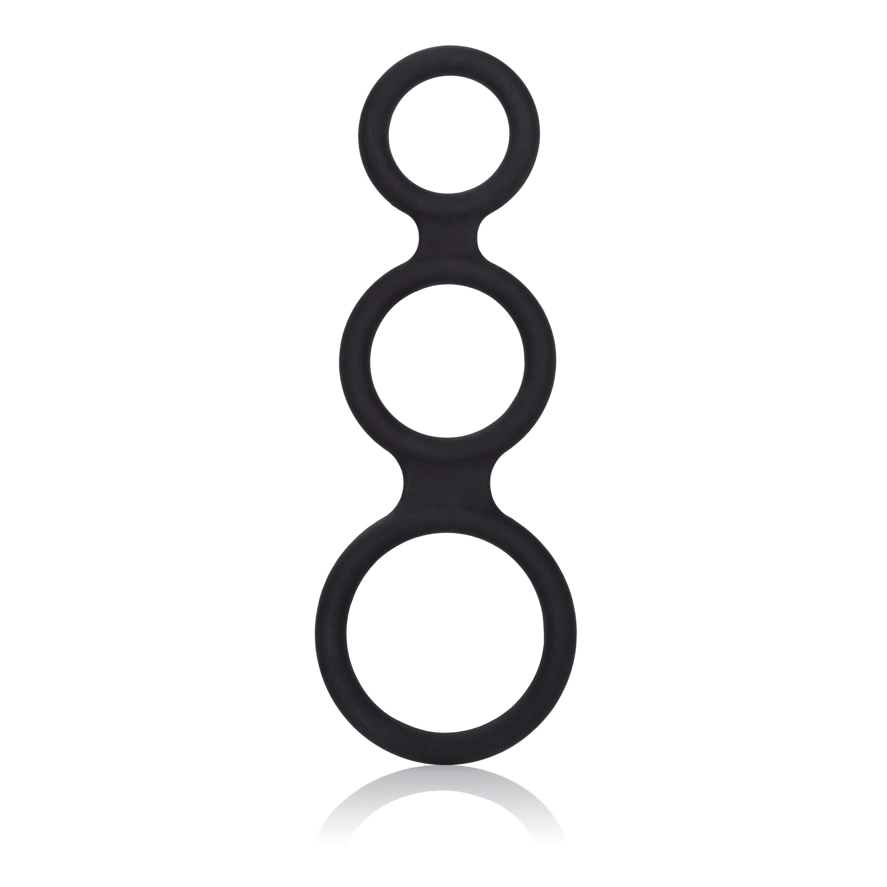 Maximizer Enhancer Triple Silicone Ring Set Black with 2 Inch Base, 1.5 Inch Scrotum, and 1.25 Inch Shaft Rings > Cock Ring > Sets
