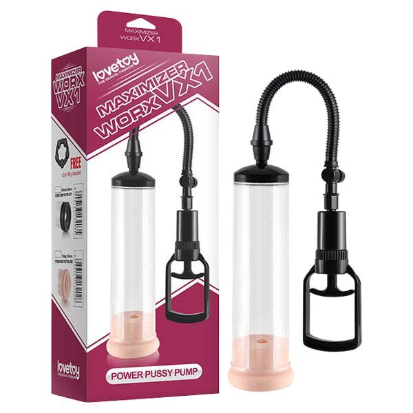Maximizer Worx VX1 Clear Penis Pump 8 Inch with Vagina Sleeve & Ring Default Title PUMPS