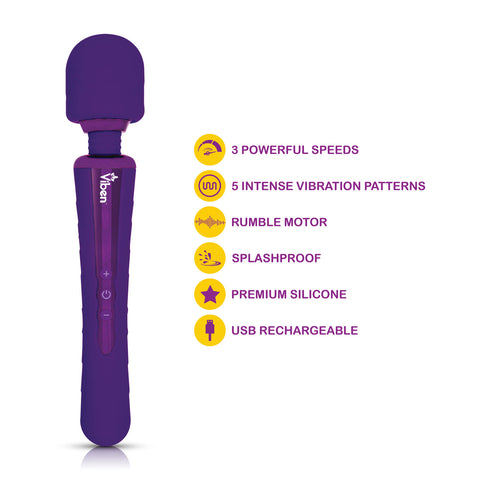 Viben Obsession Rechargeable Wand Massager Violet Purple Electric Massager