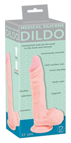 Medical Silicone 8.25 Inch Dildo Flesh 21 cm Realistic Flexible with Suction Cup > Dildos > Realistic Dildos