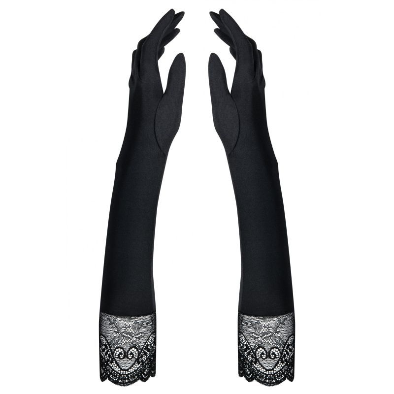 Miamor Elbow-Length Gloves with Lace and Sparkling Stones One Size > Clothes > Accessories