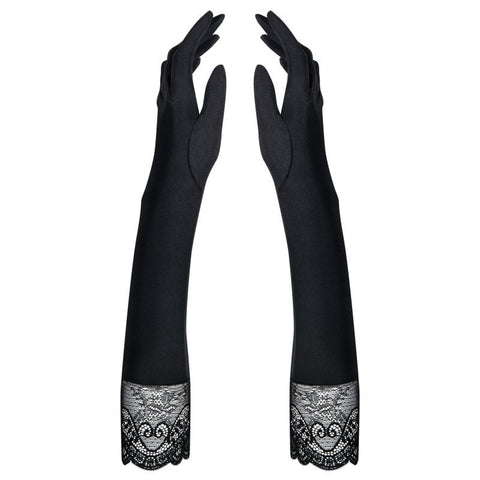 Miamor Elbow-Length Gloves with Lace and Sparkling Stones One Size > Clothes > Accessories