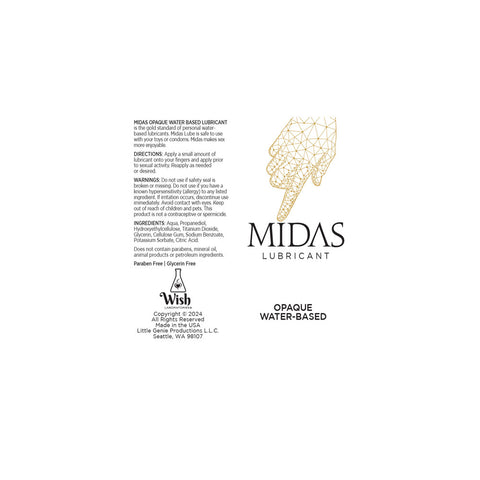 Midas Opaque Water Based Lubricant 118 mls Water Based Lube
