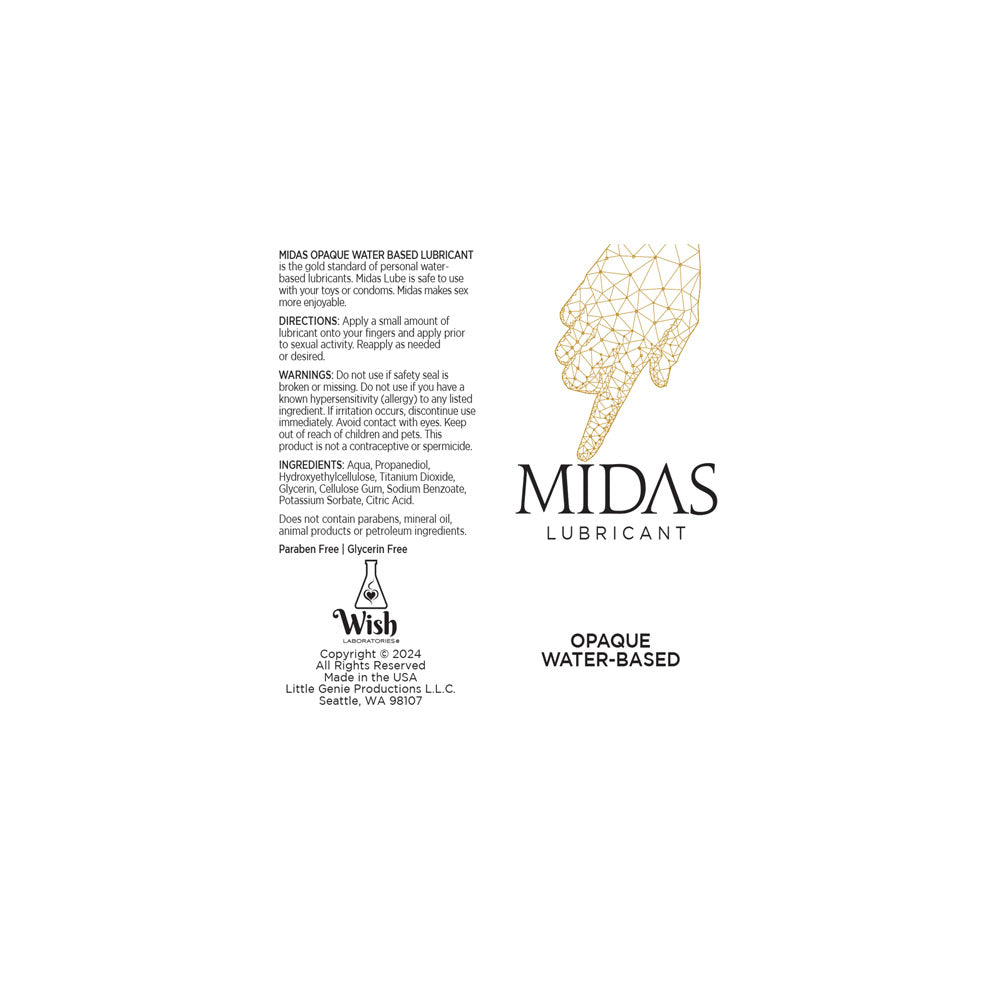 Midas Opaque Water Based Lubricant 59 mls Water Based Lube