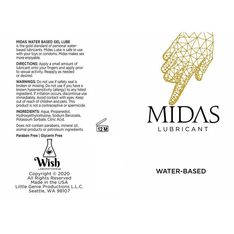 Midas Water Based Lubricant 59 ml Silky Smooth Lube for Enhanced Pleasure Water Based Lube