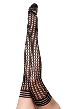 Kixies Mimi Black Circle Fishnet Thigh Highs > Clothes > Hosiery > Stockings