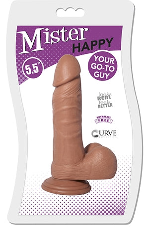 Mister Happy Caramel 5.5 Inch Insertable Realistic Suction Cup Dildo Dongs Realistic
