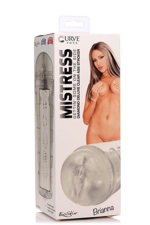 Mistress Brianna Diamond Deluxe Clear Ass Stroker with Storage Case and Controlled Suction 8 Inch Transparent Silicone Sleeve Strokers - Celebrity