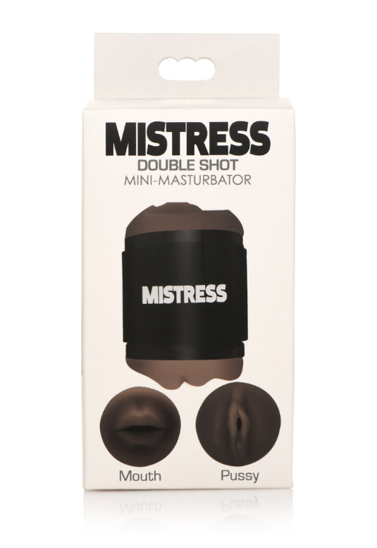 Mistress Double Shot Mini Masturbators Mouth and Pussy Dark Tone > Sex Toys For Men > Masturbators > Manual Main image