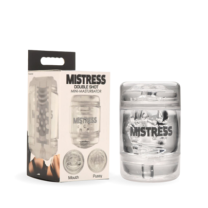 Mistress Double Shot Mouth and Pussy Mini Masturbator Compact Clear Dual-Ended Toy Default Title Strokers - Cup|Egg