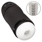 Optimum Power Pulsar Stroker Black Vibrating Masturbator with Suction and Textured Sleeve > Sex Toys For Men > Masturbators Premium