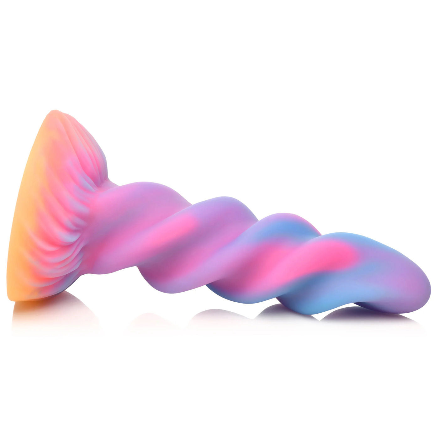 Moon Rider Glow in the Dark Unicorn (Colorful Sunburst) – Vibrant Glow Dildo 7 Inches Secondary image