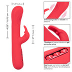 Throb Pulse Red Silicone Rabbit Vibrator with Double Thumping Action and 7 Vibration Functions > Vibrators > Ladies > Rabbit